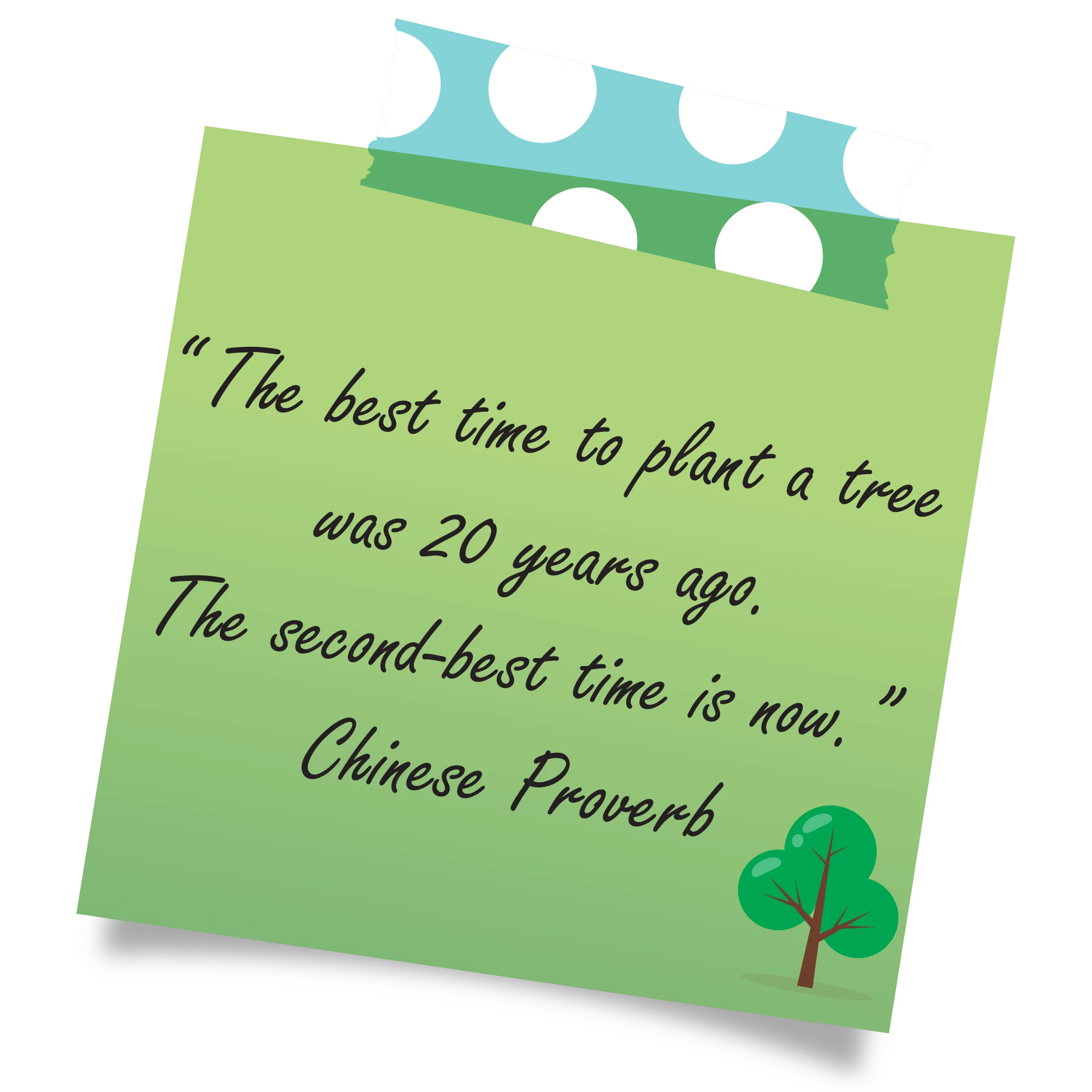 the best time to plant a tree was 20 years ago. the second best time is now